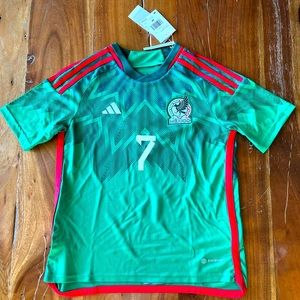 Adidas Boys Medium Seleccion Mexico Futbol Home Jersey Customized for “Luis”